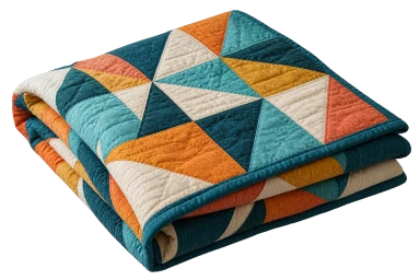 A finished patchwork quilt, one of Sew Certain’s sewing projects